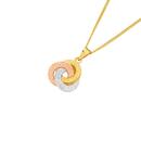 9ct-Gold-Tri-Tone-Greek-Key-Knot-Pendant Sale