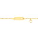 9ct-Gold-14cm-Oval-Heart-Cutout-Identity-Charm-Solid-Trace-Bracelet Sale