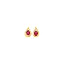 9ct-Gold-Created-Ruby-Pear-Teardrop-Stud-Earrings Sale