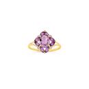 9ct-Gold-Amethyst-Diamond-Flower-Ring Sale