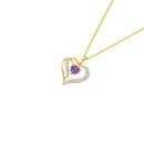 9ct-Gold-Amethyst-Diamond-Double-Open-Heart-Pendant Sale