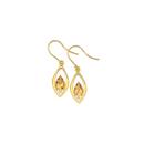 9ct-Gold-Citrine-Diamond-Hook-Earrings Sale