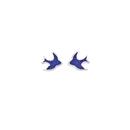 Silver-Blue-Bird-Enamel-Stud-Earrings Sale