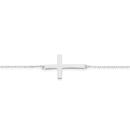 Silver-18cm-Side-Cross-Cable-Bracelet Sale