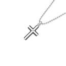 Stainless-Steel-Black-Edge-Cubic-Zirconia-Cross-Gents-Pendant Sale