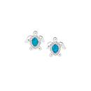 Sterling-Silver-Blue-Man-Made-Opal-Cubic-Zirconia-Turtle-Stud-Earrings Sale