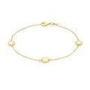 9ct-Gold-19cm-Mother-of-Pearl-Multi-Clover-Trace-Bracelet Sale
