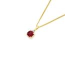 9ct-Gold-Created-Ruby-Diamond-Cushion-Pendant Sale