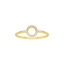 9ct-Gold-Cubic-Zirconia-Open-Circle-Ring Sale