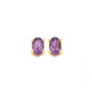 9ct-Gold-Amethyst-Oval-Cut-Stud-Earrings Sale