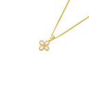 9ct-Gold-Mother-of-Pearl-Teardrop-Clover-Pendant Sale