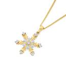 9ct-Gold-Diamond-Snowflake-Pendant Sale