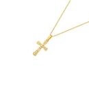 9ct-Gold-Diamond-Cut-Fluted-Cross-Pendant Sale