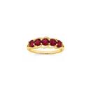 9ct-Gold-Created-Ruby-Swirl-Split-Shoulder-Ring Sale