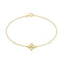 9ct-Gold-19cm-Cultured-Freshwater-Pearl-Mother-of-Pearl-Clover-Bracelet Sale