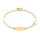 9ct-Gold-14cm-Mother-of-Pearl-Heart-Oval-Identity-Solid-Trace-Bracelet Sale