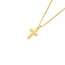9ct-Gold-18mm-Matte-Polish-Lined-Centre-Cross-Pendant Sale