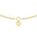 9ct-Gold-45cm-Heart-Charm-Paperclip-Necklet Sale