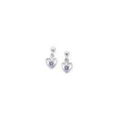 Silver-Violet-Cubic-Zirconia-Open-Heart-Drop-Stud-Earrings Sale