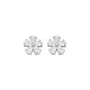 Silver-CZ-5-Petal-Flower-Stud-Earrings Sale