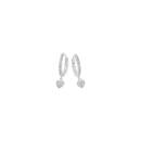 Silver-CZ-2x12mm-Heart-Drop-Huggie-Earrings Sale