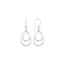 Silver-Twin-Pear-Drop-Hook-Earrings Sale