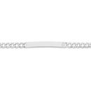 Silver-21cm-Bevelled-Curb-ID-Bracelet Sale