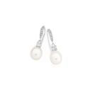 Sterling-Silver-Pearl-CZ-Drop-Hook-Earrings Sale