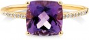 NEW-Ring-with-Natural-Amethyst-Diamonds-in-10ct-Yellow-Gold Sale