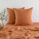 Washed-Linen-Rust-European-Pillowcase-Pair-by-M.U.S.E Sale
