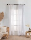 Washed-Linen-Sheer-Curtain-Pair-White Sale