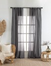 Washed-Linen-Sheer-Curtain-Pair-Charcoal Sale