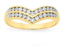 9ct-Gold-Diamond-Double-V-Shape-Ring Sale
