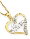 9ct-Gold-Diamond-Mum-Heart-Pendant Sale