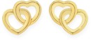 9ct-Gold-Entwined-Double-Open-Heart-Stud-Earrings Sale