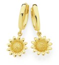 9ct-Gold-Sunflower-Drop-Huggie-Earrings Sale