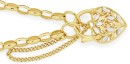 9ct-Gold-Two-Tone-19cm-Solid-Belcher-Bracelet-with-Leaf-Padlock Sale