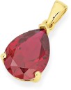 9ct-Gold-Created-Ruby-Pear-Pendant Sale