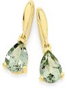 9ct-Gold-Green-Amethyst-Pear-Shape-Earrings Sale