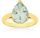 9ct-Gold-Green-Amethyst-Pear-Shape-Ring Sale
