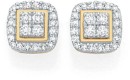 9ct-Gold-Diamond-Cushion-Frame-Stud-Earings Sale