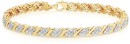 9ct-Gold-Diamond-Cluster-Fancy-Link-Bracelet Sale