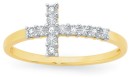 9ct-Gold-Diamond-Cross-Ring Sale