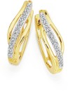 9ct-Gold-Diamond-Double-Swirl-Huggie-Earrings Sale