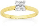 9ct-Gold-Diamond-Square-Shape-Ring Sale