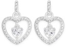 Sterling-Silver-Cubic-Zirconia-Dangle-Heart-in-Open-Heart-Earrings Sale