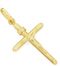 9ct-Gold-24mm-Crucifix-Inri-Cross-Pendant Sale