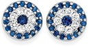 Sterling-Silver-Round-Dark-Blue-Cubic-Zirconia-Evil-Eye-Stud-Earrings Sale