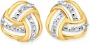 9ct-Gold-Diamond-Triple-Knot-Stud-Earrings Sale