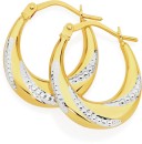 9ct-Gold-Two-Tone-Oval-Twist-Creole-Earrings Sale